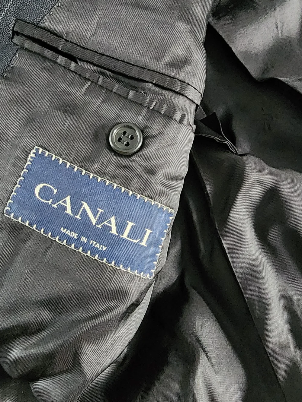 Canali Men's Blazer Black Pinstripe 56R (XL) 100% Wool Made In Italy Designer